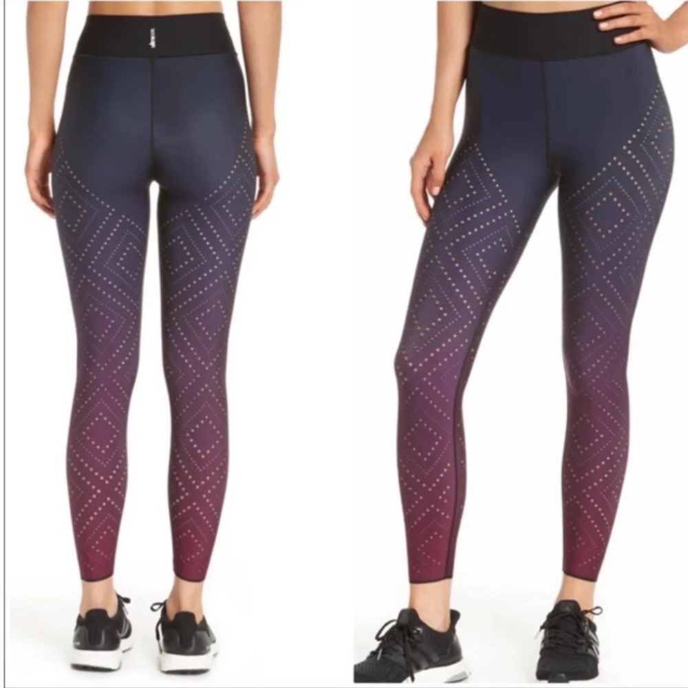 Ultracor Leggings Womens Navy Burgundy Ombre Laser Cut Perforated XXS